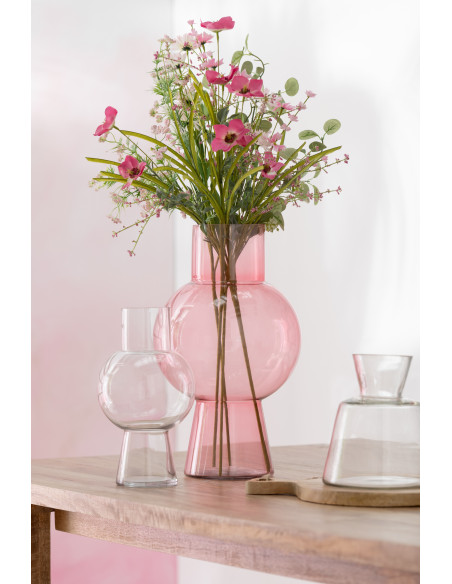 Bouquet de fleurs artificielles Hauteur 85 cm en Plastique Rose Vert - 4