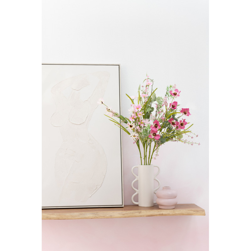 Bouquet de fleurs artificielles Hauteur 85 cm en Plastique Rose Vert - 5