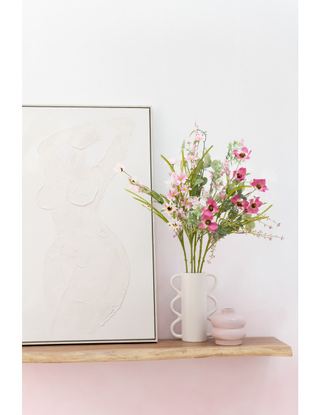 Bouquet de fleurs artificielles Hauteur 85 cm en Plastique Rose Vert - 5
