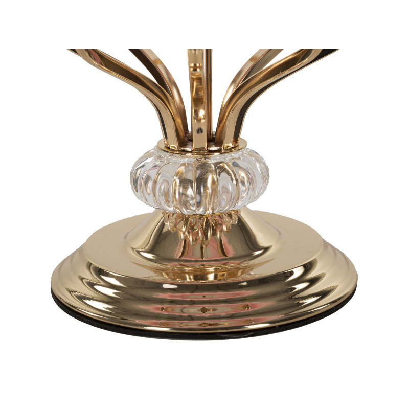 Grande Lampe à poser moderne Plumes Hauteur 54 cm en Tissu Rose Métal Doré Tarty 