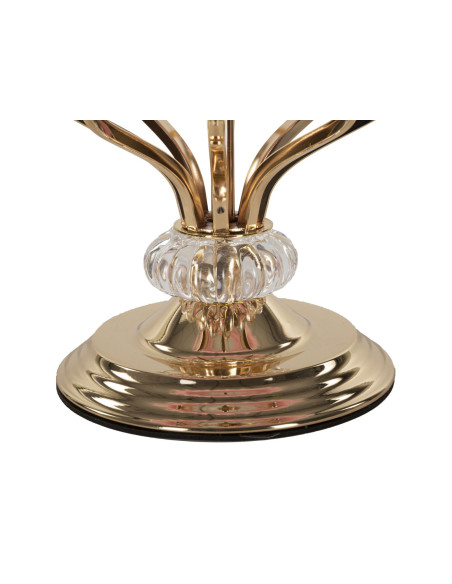 Grande Lampe à poser moderne Plumes Hauteur 54 cm en Tissu Rose Métal Doré Tarty 