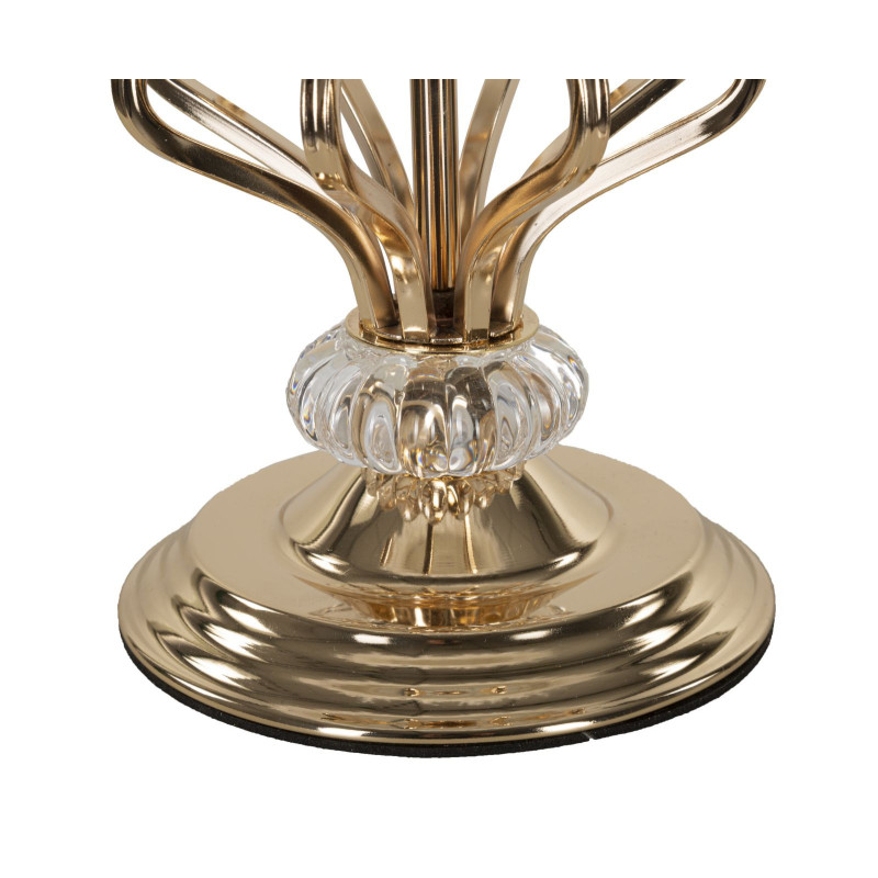 Grande Lampe à poser moderne Plumes Hauteur 54 cm en Tissu Blanc Métal Doré Tarty 