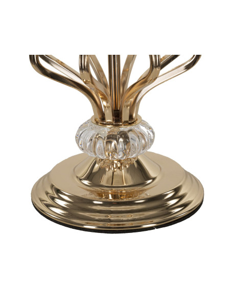 Grande Lampe à poser moderne Plumes Hauteur 54 cm en Tissu Blanc Métal Doré Tarty 