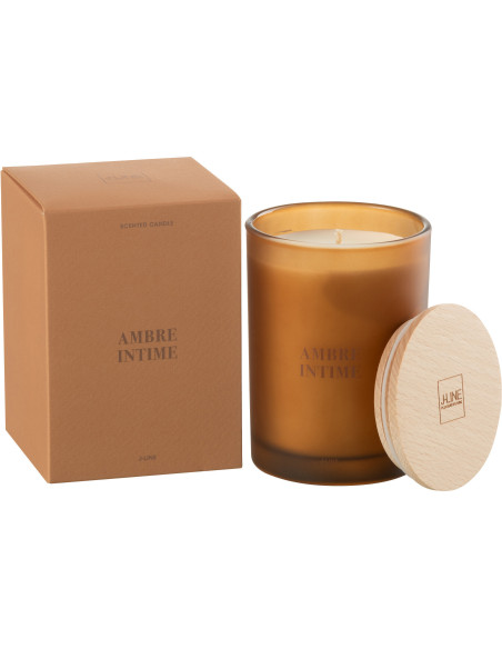 Bougie parfumée Senteur Boisée Ambre intime 38 heures Accords Essentiels - 1