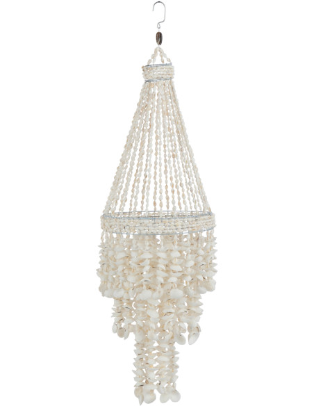 Décoration à suspendre XL Hauteur 70 cm en Coquillage Blanc Edita - 1