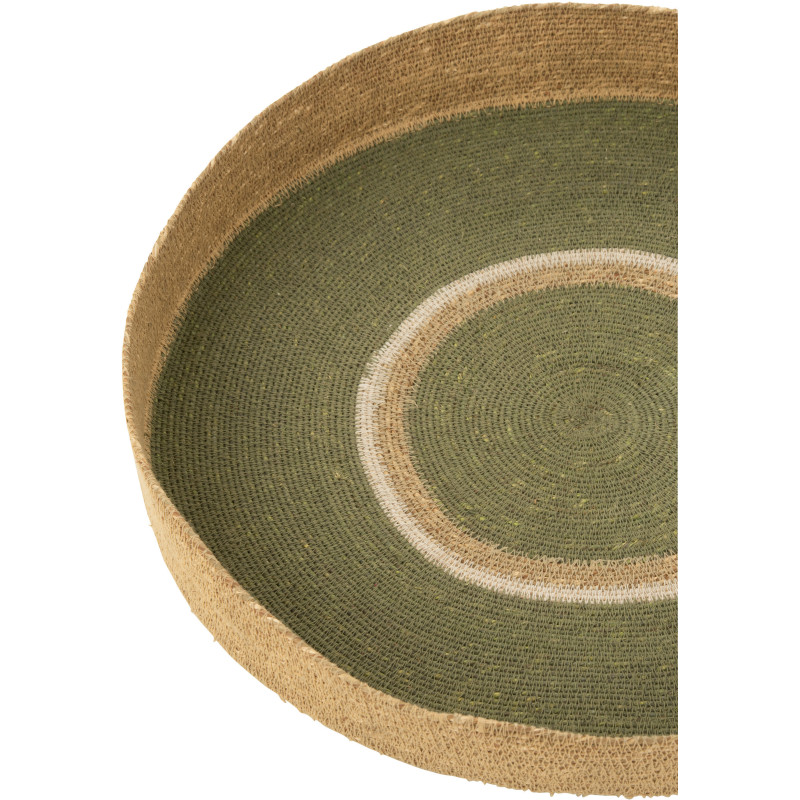 Plateau déco Rond 50 cm en Jonc de mer Vert Naturel Vanda - 2