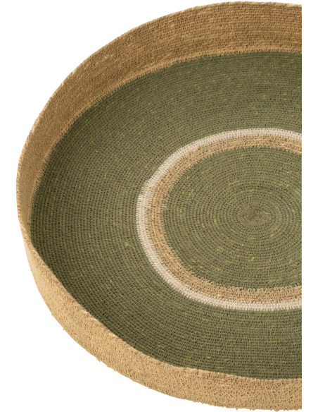 Plateau déco Rond 50 cm en Jonc de mer Vert Naturel Vanda - 2