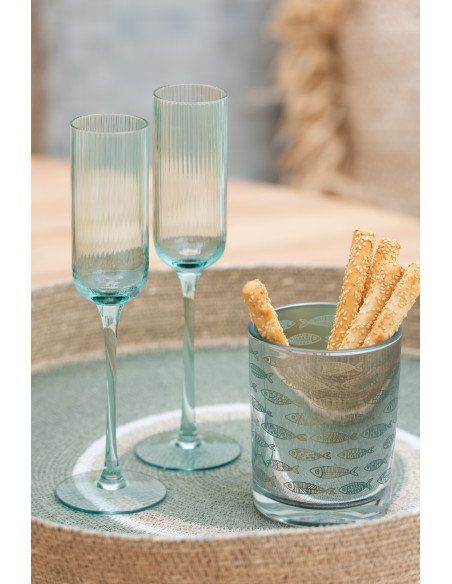 Plateau déco Rond 50 cm en Jonc de mer Vert Naturel Vanda - 4