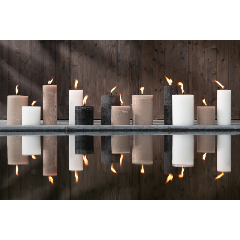 Bougie d'extérieur Pilier en Noir 70 heures Hauteur 13 cm J-Line - 2