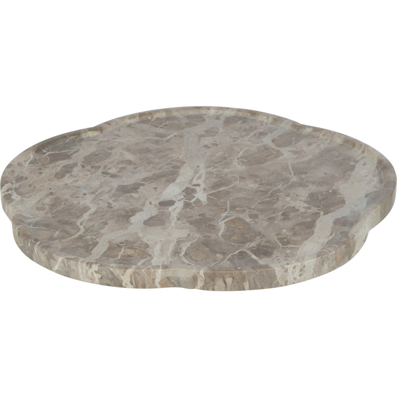 Plateau tournant de service Fleur 40 cm en Marbre Beige Tasoz - 1