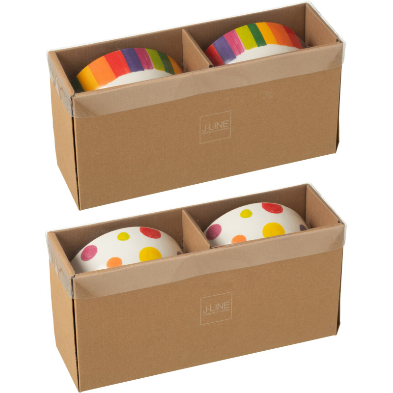 Bol à apéritif Rond 14 cm en Porcelaine Motif pois et lignes Polka (Lot de 4) - 2