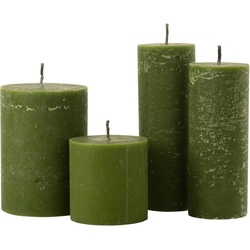 Bougie d'extérieur Pilier en Vert 50 heures Hauteur 28 cm J-Line - 2