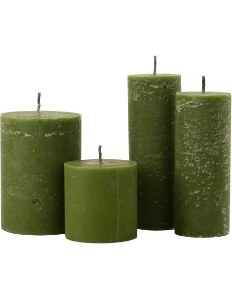 Bougie d'extérieur Pilier en Vert 50 heures Hauteur 28 cm J-Line - 2