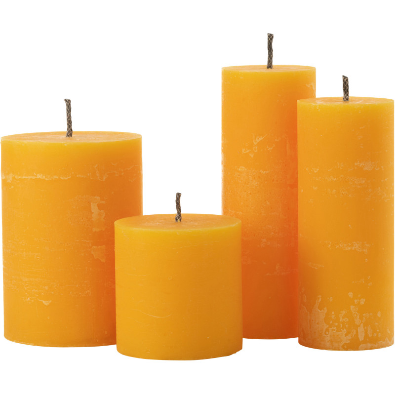 Bougie d'extérieur Pilier en Jaune 50 heures Hauteur 28 cm J-Line - 2