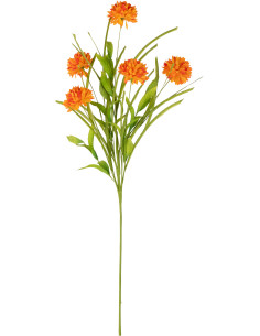 Fleur artificielle Chrysanthème Hauteur 80 cm en Plastique Orange Vert - 1
