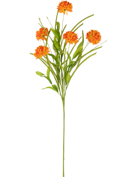 Fleur artificielle Chrysanthème Hauteur 80 cm en Plastique Orange Vert - 1