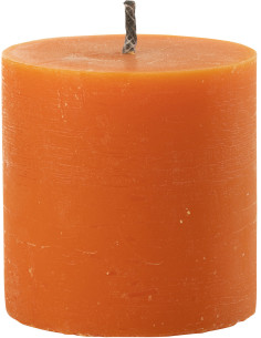 Bougie d'extérieur Pilier en Orange 70 heures Hauteur 13 cm J-Line - 1