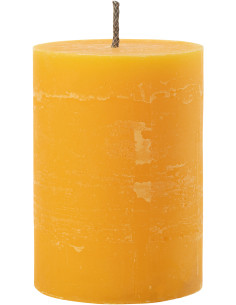 Bougie d'extérieur Pilier en Jaune 95 heures Hauteur 21 cm J-Line - 1