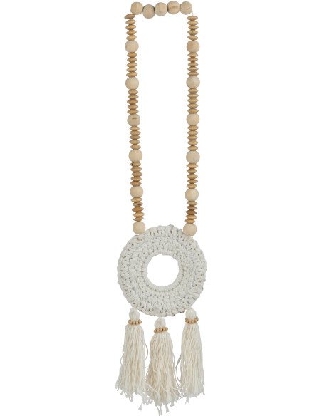 Décoration murale à suspendre Collier Hauteur 60 cm en Coquillage Naturel avec perles Neysa - 1