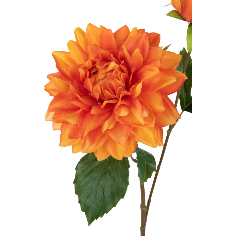 Feuille artificielle Dahlia Hauteur 60 cm en Plastique Orange Vert - 2