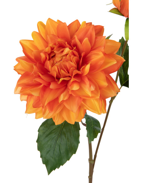Feuille artificielle Dahlia Hauteur 60 cm en Plastique Orange Vert - 2