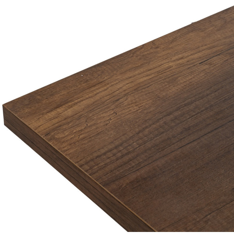 Grande Table à manger extensible moderne Rectangulaire 8 personnes en Bois MDF Marron Métal Noir Maren - 3
