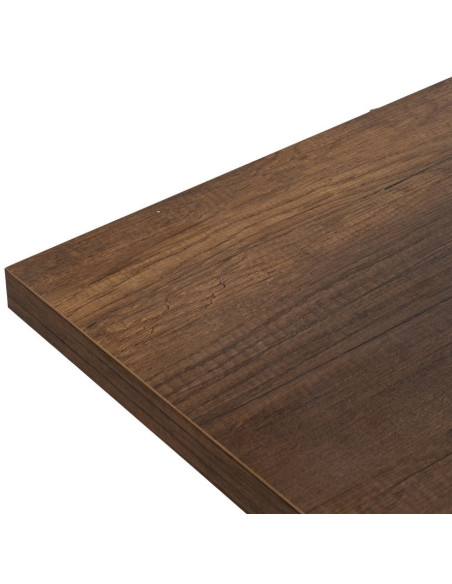 Grande Table à manger extensible moderne Rectangulaire 8 personnes en Bois MDF Marron Métal Noir Maren - 3