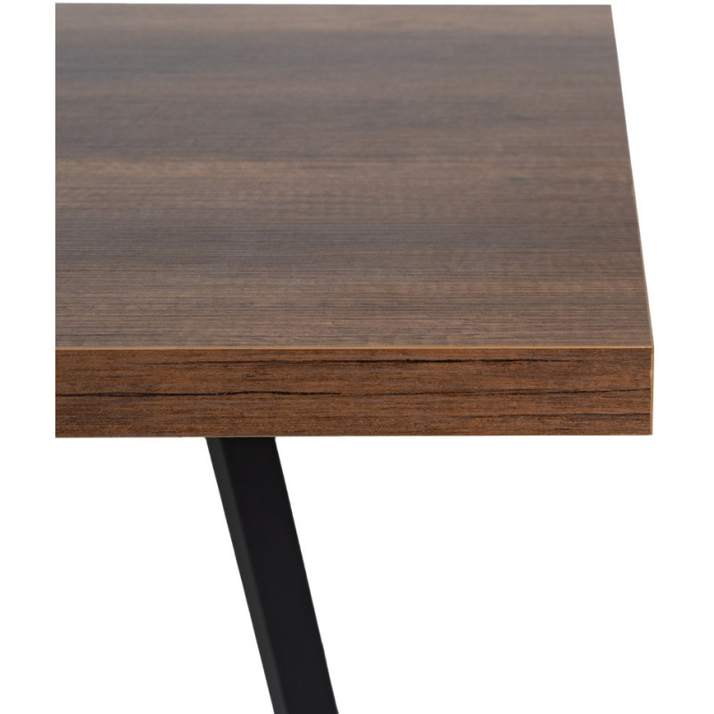 Grande Table à manger extensible moderne Rectangulaire 8 personnes en Bois MDF Marron Métal Noir Maren - 5