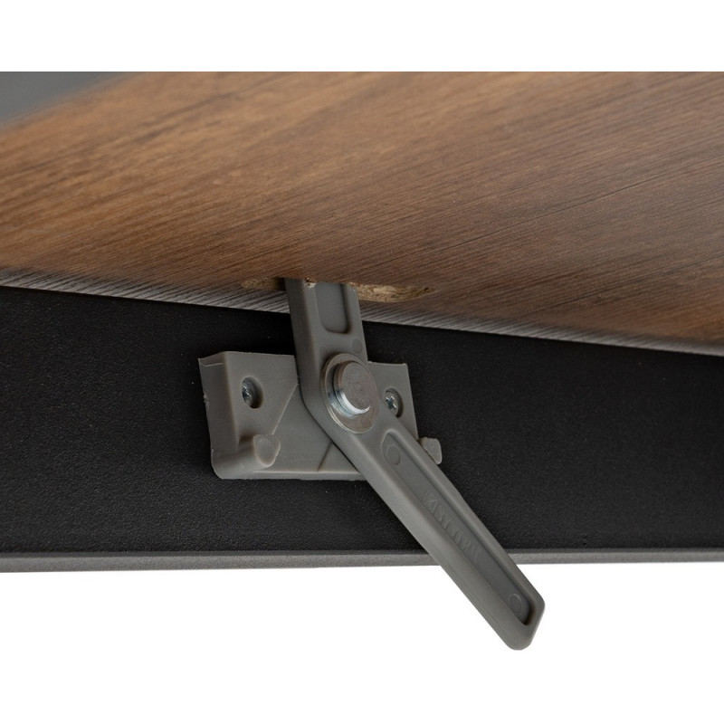 Grande Table à manger extensible moderne Rectangulaire 8 personnes en Bois MDF Marron Métal Noir Maren - 9