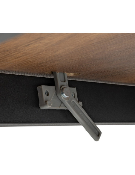 Grande Table à manger extensible moderne Rectangulaire 8 personnes en Bois MDF Marron Métal Noir Maren - 9