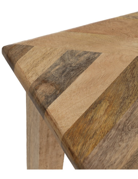 Table d'appoint gigogne Rectangulaire en Bois de manguier Naturel Madia (Lot de 3) - 4