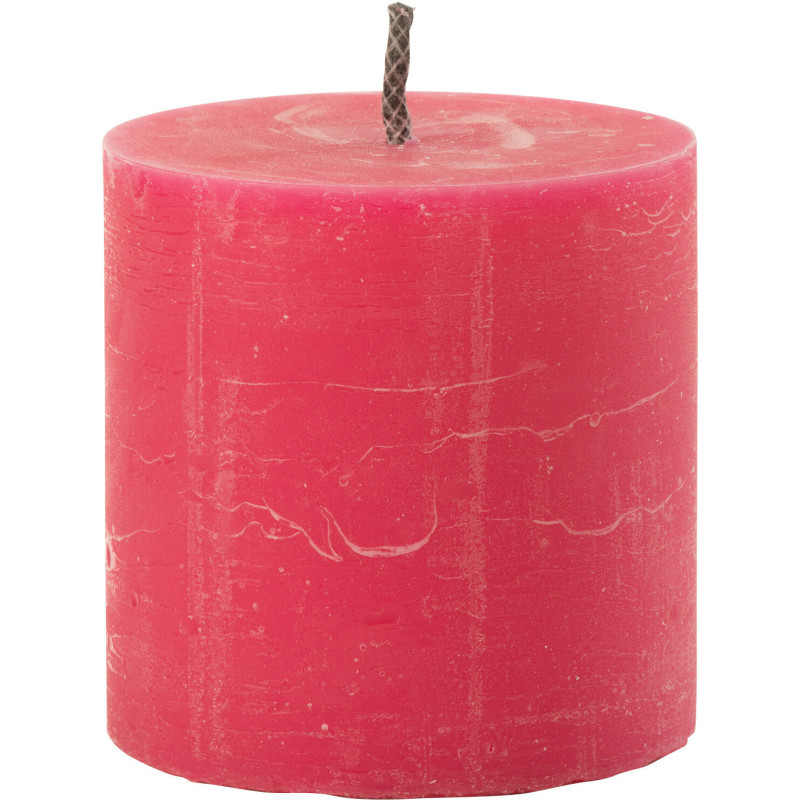 Bougie d'extérieur Pilier en Rose 70 heures Hauteur 13 cm J-Line - 1