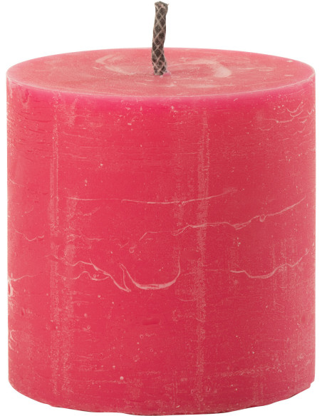 Bougie d'extérieur Pilier en Rose 70 heures Hauteur 13 cm J-Line - 1