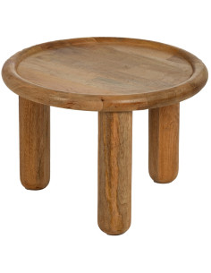 Table basse rustique chic Ronde en Bois de manguier Naturel Nerina - 1