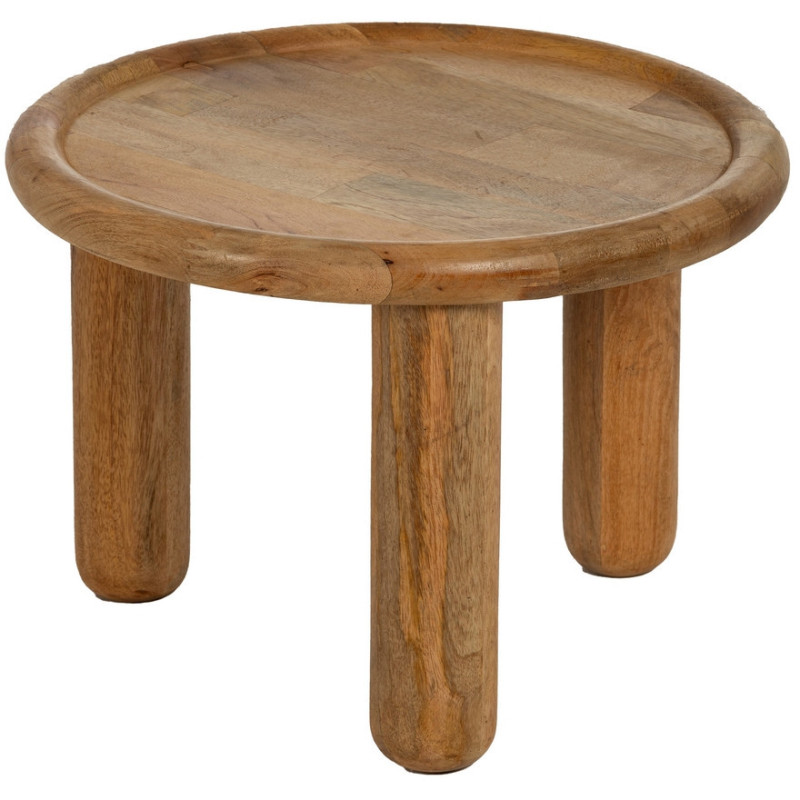 Table basse rustique chic Ronde en Bois de manguier Naturel Nerina - 1