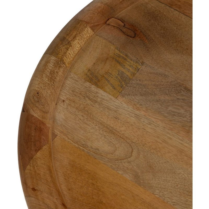 Table basse rustique chic Ronde en Bois de manguier Naturel Nerina - 2