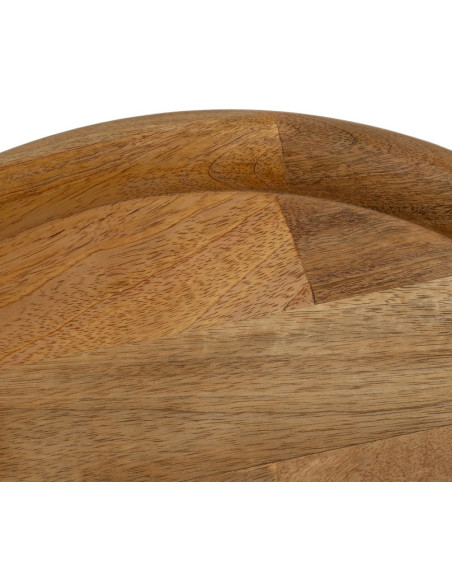 Table basse rustique chic Ronde en Bois de manguier Naturel Nerina - 3