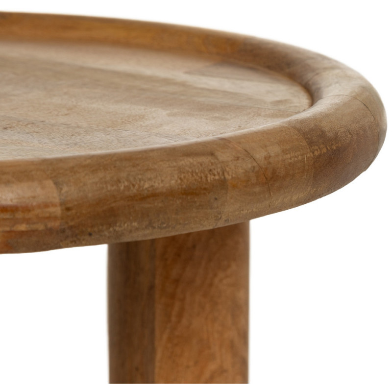 Table basse rustique chic Ronde en Bois de manguier Naturel Nerina - 4