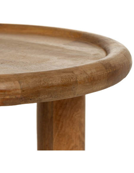 Table basse rustique chic Ronde en Bois de manguier Naturel Nerina - 4