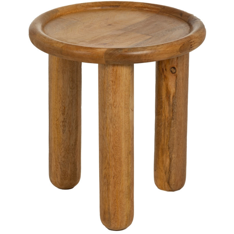 Table d'appoint rustique chic Ronde en Bois de manguier Naturel Nerina - 1