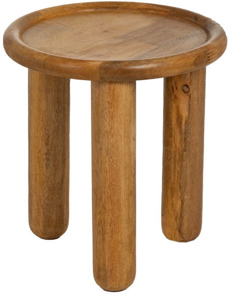 Table d'appoint rustique chic Ronde en Bois de manguier Naturel Nerina - 1