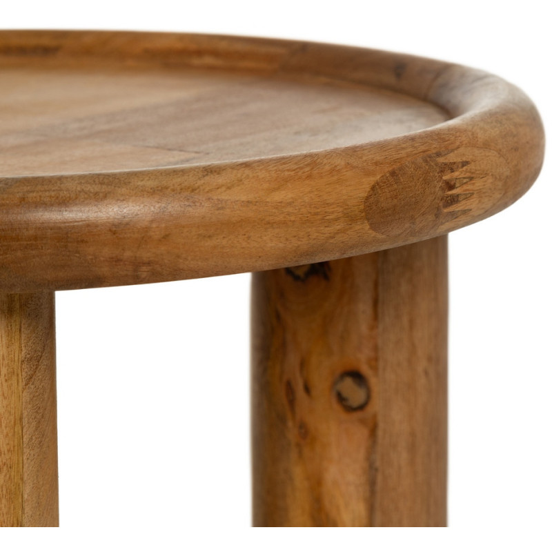 Table d'appoint rustique chic Ronde en Bois de manguier Naturel Nerina - 4