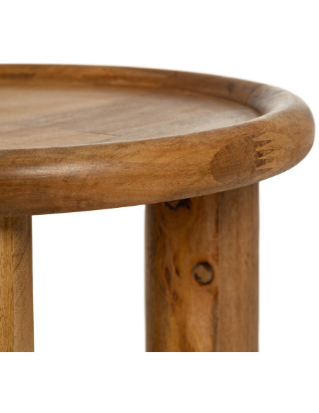Table d'appoint rustique chic Ronde en Bois de manguier Naturel Nerina - 4