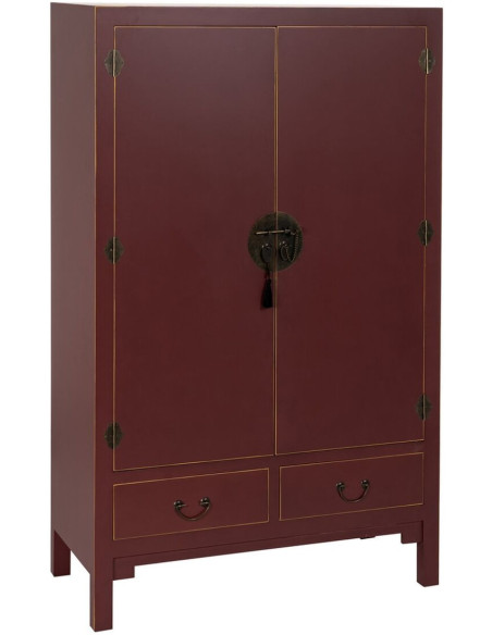 Armoire 2 portes 2 tiroirs en Bois de sapin Tuile Oriente - 1