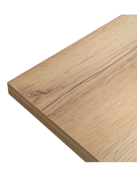 Grande Table à manger extensible industrielle Rectangulaire 10 personnes en Bois MDF Naturel Métal Noir Nerea - 3