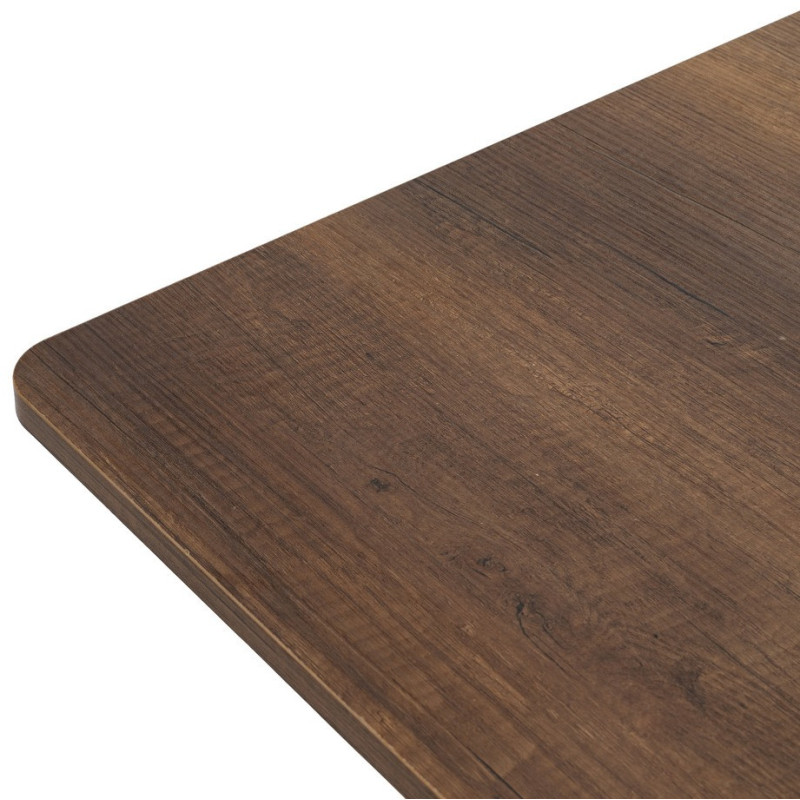 Table à manger extensible moderne Rectangulaire en Bois MDF Marron Métal Noir Celia - 3