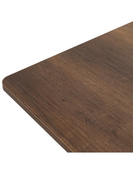 Table à manger extensible moderne Rectangulaire en Bois MDF Marron Métal Noir Celia - 3