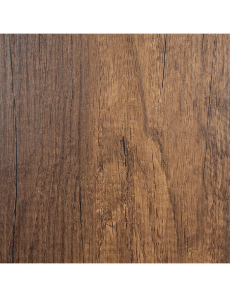 Table à manger extensible moderne Rectangulaire en Bois MDF Marron Métal Noir Celia - 4