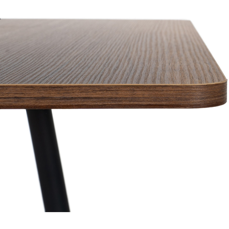 Table à manger extensible moderne Rectangulaire en Bois MDF Marron Métal Noir Celia - 5