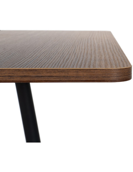 Table à manger extensible moderne Rectangulaire en Bois MDF Marron Métal Noir Celia - 5